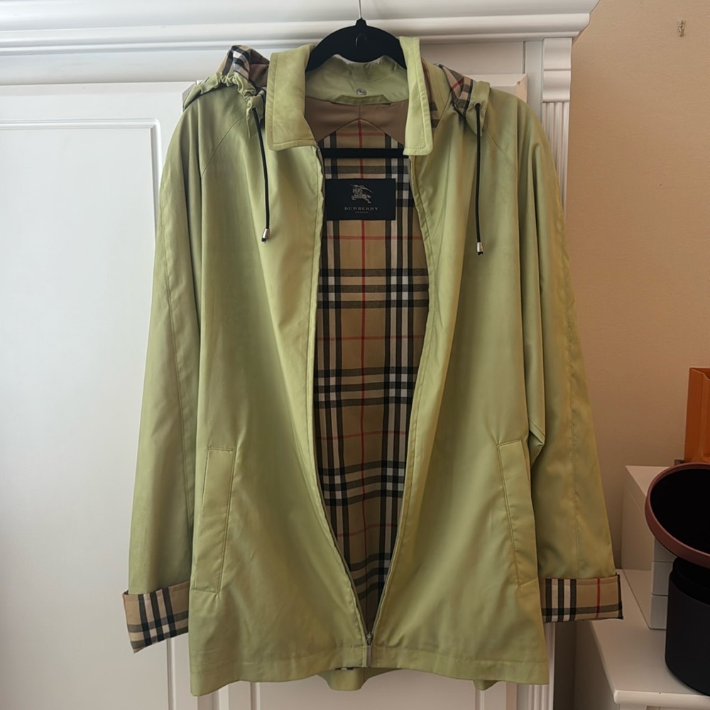 Green Burberry Rain jacket